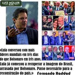Haddad: Lula se encontrou com mais líderes internacionais em três dias do que Bolsonaro em três anos